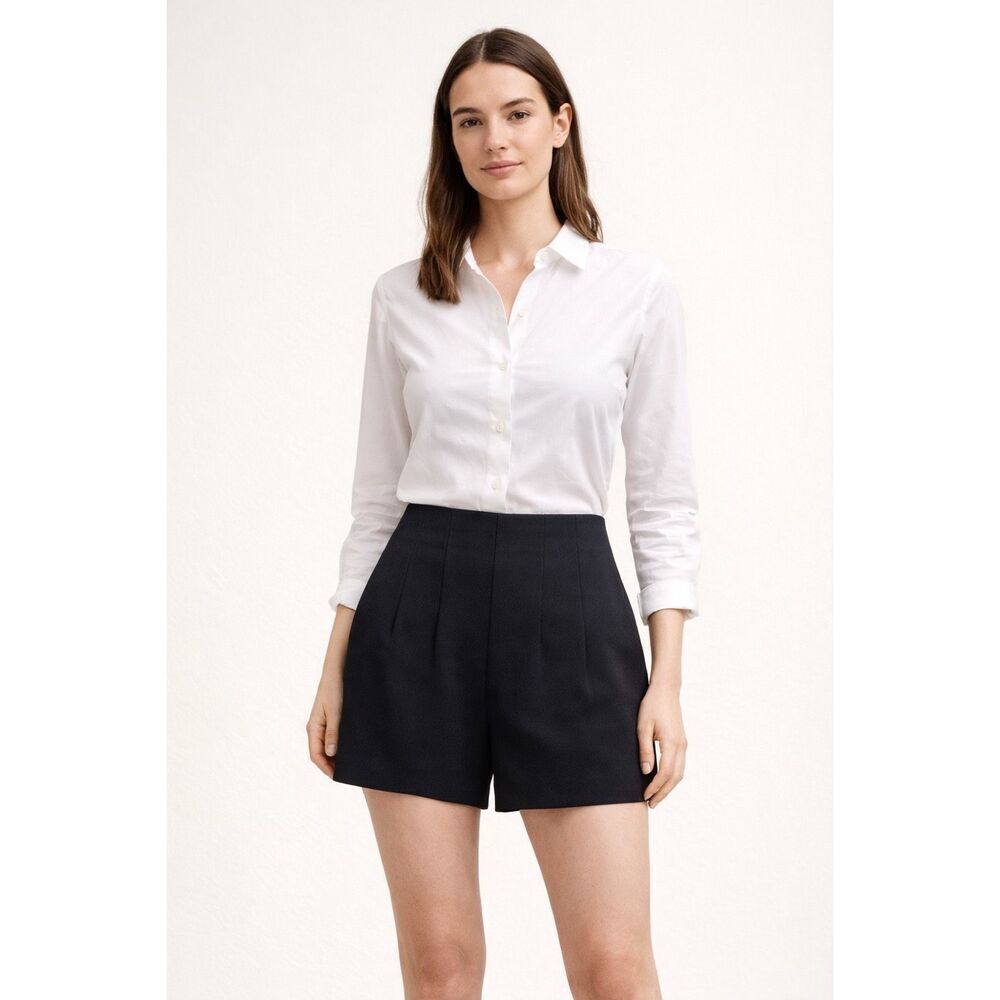Zara Black Pleated Shorts Women’s Small Dressy Stretch Made Spain